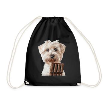 Maltese - Drawstring Bag - black - Front
