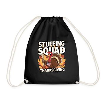 Lustiger Thanksgiving Truthahn - Turnbeutel - Schwarz - Vorne