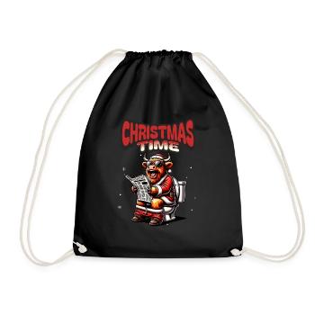 Santa Claus Christmas Men & Women - Drawstring Bag - black - Front