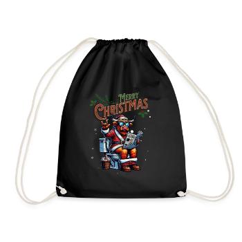 Santa Claus Christmas Men & Women - Drawstring Bag - black - Front