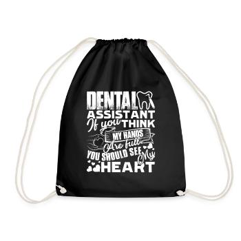 Dental Assistant Dental Assistant Heart - Drawstring Bag - black - Front