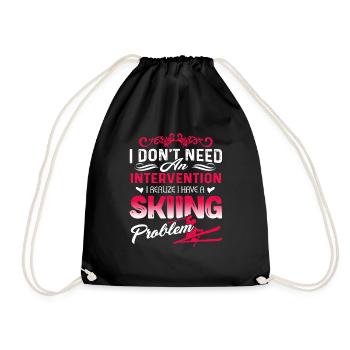 Realize I Have A Skiing Problem - Drawstring Bag - black - Front