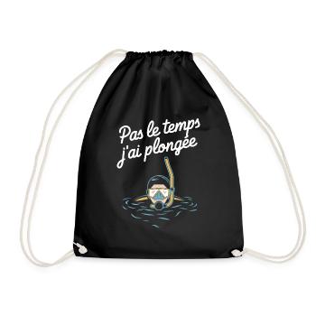 Keine Zeit, in der ich unter Wasser getaucht bin Humor - Turnbeutel - Schwarz - Vorne