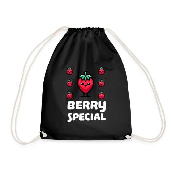 Berry Special Erdbeere - Turnbeutel - Schwarz - Vorne
