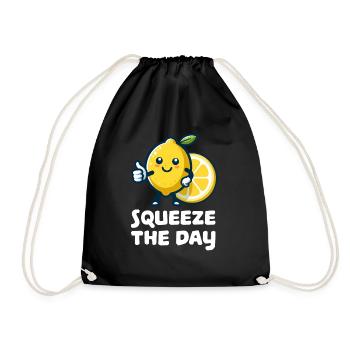 Squeeze the Day Lemon - Drawstring Bag - black - Front
