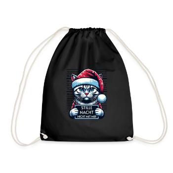 Santa Claus Funny Cats Christmas - Drawstring Bag - black - Front