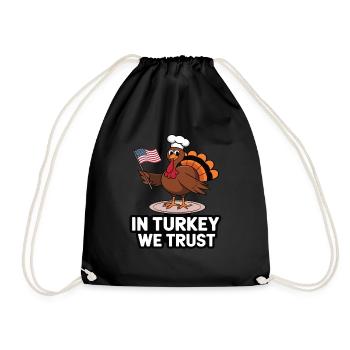 Lustiger Thanksgiving Truthahn - Turnbeutel - Schwarz - Vorne