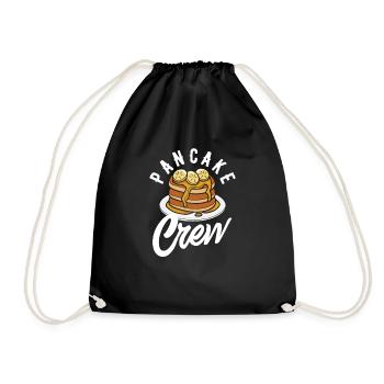 Funny Pancake Lover Gift - Drawstring Bag - black - Front