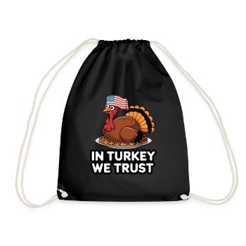 Lustiger Thanksgiving Truthahn - Turnbeutel - Schwarz - Vorne