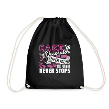 Cake Decorator Cake Decorator Mom - Drawstring Bag - black - Front