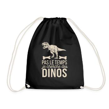Pas Le Temps Je Cherche Des Dinos - Sac de sport léger - noir - Devant