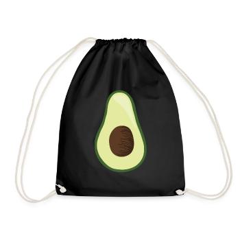 Avocado Kostüm Faschingskostüm Fasching Avocados - Turnbeutel - Schwarz - Vorne