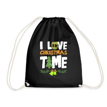 I Love Christmas Time - Turnbeutel - Schwarz - Vorne