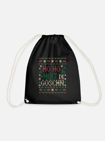 Ho Ho Hoit Di Goschn Weihnachten Lustig - Turnbeutel - Schwarz