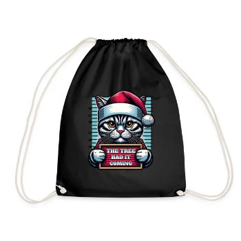 Père Noël Noël Drôle de chats Mugshot - Sac de sport léger - noir - Devant
