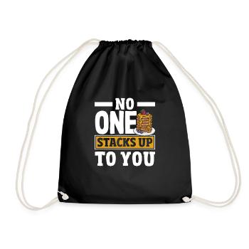 Funny Pancake Lover Gift - Drawstring Bag - black - Front