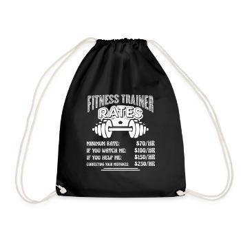 Fitness Trainer Fitness Trainer Rates - Drawstring Bag - black - Front