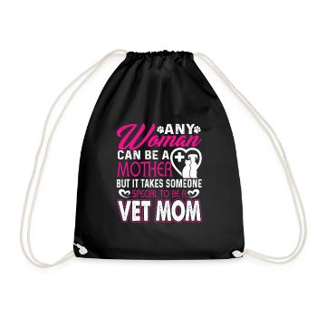 Veterinarian Any Woman Can Be A Vet Mom - Drawstring Bag - black - Front