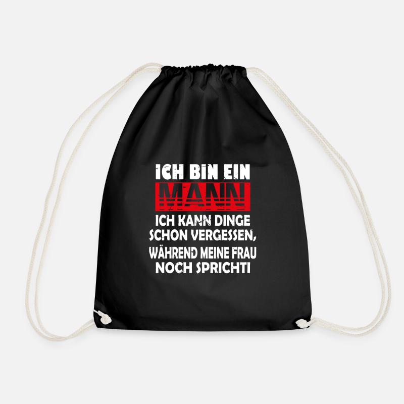 Half Man Half Beer Beer Drinker T-Shirt Bierlieb - Drawstring Bag - black