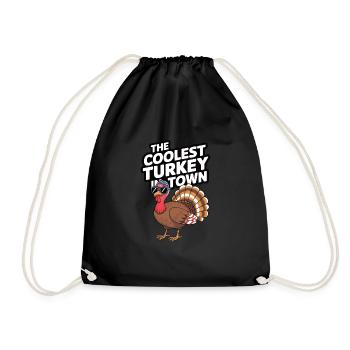 Lustiger Thanksgiving Truthahn - Turnbeutel - Schwarz - Vorne