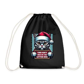 Père Noël Noël Drôle de chats Mugshot - Sac de sport léger - noir - Devant