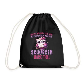 Aujourd’hui, je veux pousser les gens à hibou - Sac de sport léger - noir - Devant