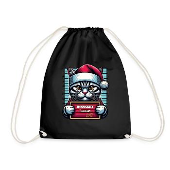 Père Noël Noël Drôle de chats Mugshot - Sac de sport léger - noir - Devant