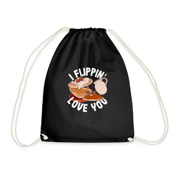 Funny Pancake Lover Gift - Drawstring Bag - black - Front
