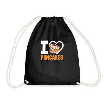 Funny Pancake Lover Gift - Drawstring Bag - black - Front