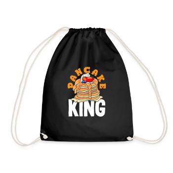Funny Pancake Lover Gift - Drawstring Bag - black - Front