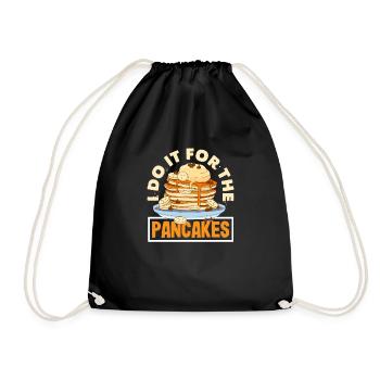Funny Pancake Lover Gift - Drawstring Bag - black - Front