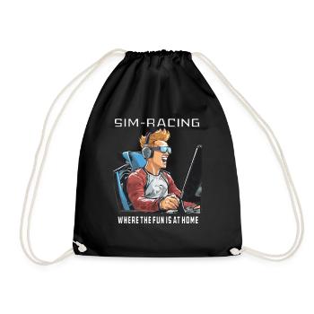 SIM RACING WHERE THE FUN IS AT HOME - Turnbeutel - Schwarz - Vorne