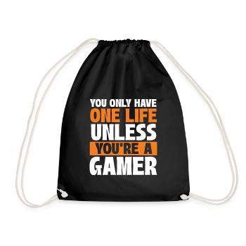 Ein Leben - es sei denn, du bist ein Gamer - Gaming Humor - Turnbeutel - Schwarz - Vorne
