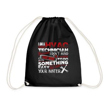 HVAC Tech I Am A HVAC Tech - Drawstring Bag - black - Front
