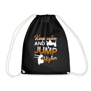 Parkour Keep Calm And Jump Higher - Drawstring Bag - black - Front