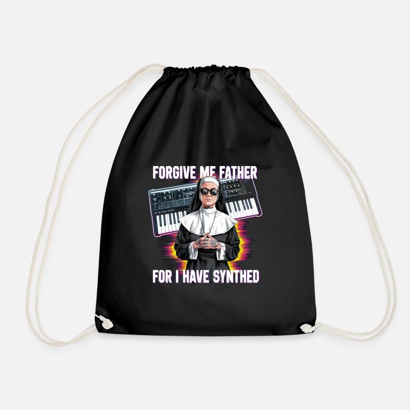 Forgive Me Father For I Have Synthed Funny Synth - Turnbeutel - Schwarz
