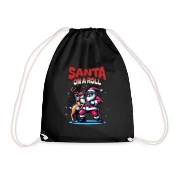 Le Père Noël danse à Noël drôle - Sac de sport léger - noir - Devant