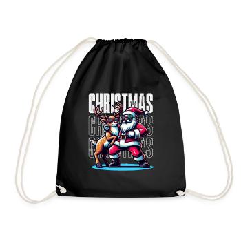 Santa Claus is dancing on xmas Christmas funny - Turnbeutel - Schwarz - Vorne