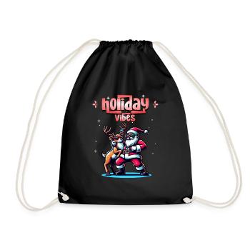 Santa Claus is dancing on xmas Christmas funny - Turnbeutel - Schwarz - Vorne