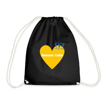 Herz Design Sommer Liebe von Gregor Jell - Turnbeutel - Schwarz - Vorne