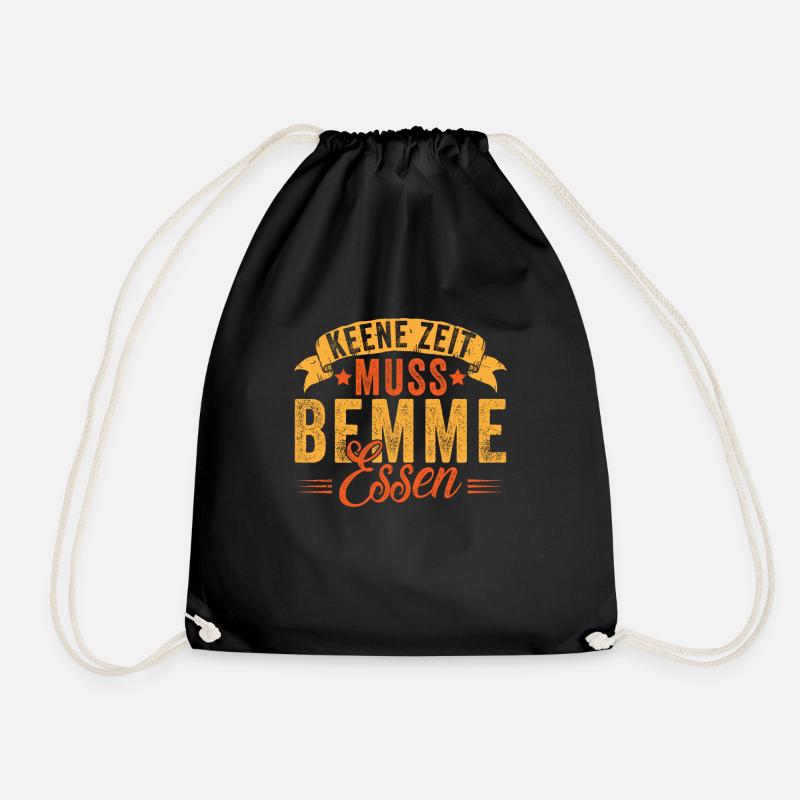 Saxony Motif Funny - East Germany Dialect - Drawstring Bag - black