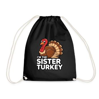 Lustiger Thanksgiving Truthahn - Turnbeutel - Schwarz - Vorne
