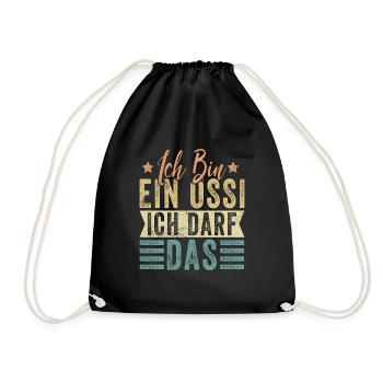 Motif Ossi Vintage avec Dicton - Sac de sport léger - noir - Devant
