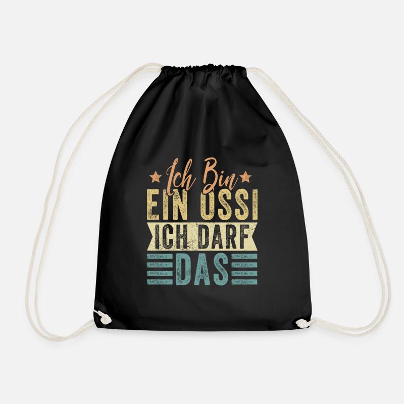 Ossi Motiv Vintage mit Spruch - Turnbeutel - Schwarz
