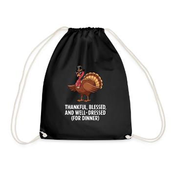Lustiger Thanksgiving Truthahn - Turnbeutel - Schwarz - Vorne