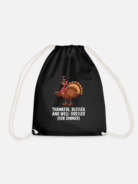 Lustiger Thanksgiving Truthahn - Turnbeutel - Schwarz