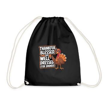 Dinde drôle de Thanksgiving - Sac de sport léger - noir - Devant