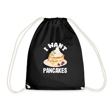 Funny Pancake Lover Gift - Drawstring Bag - black - Front