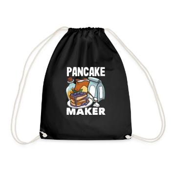 Funny Pancake Lover Gift - Drawstring Bag - black - Front