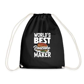 Funny Pancake Lover Gift - Drawstring Bag - black - Front